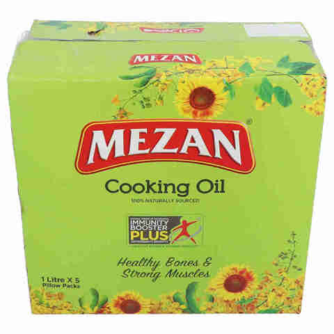 Mezan Cooking Oil Pillow Pouche 1 lt (Pack of 5)
