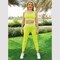 Kidwala 2 Pieces Leopard Set - High Waisted Leggings with Padded Sports Round neck Bra Workout  Gym Yoga Snack Print Outfit for Women (Small, Green)