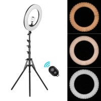 Generic-18 Inch Dimmable SMD LED Ring Light Kit 48W Stepless Brightess Adjustment 3200K-5600K Lighting Ringlight with Tripod Stand Carrying Bag Cell Phone Holder Hot Shoe Adapter for YouTube Video
