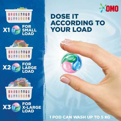 Omo 3-in-1 Laundry Capsules Eucalyptus Stain Removal Detergent 15 Pods