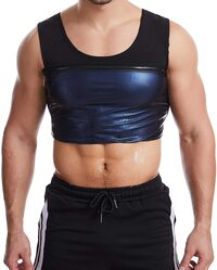 Men Sweat Sauna Shaper Vest Stretchable Bodycon Yoga Running Gym Compression Shapewear(S-M)