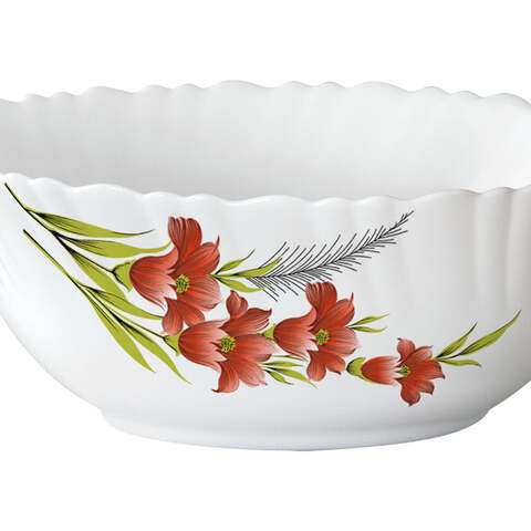 Buy British Chef Opalware Red Iris Dinner Set- 27 Pieces For