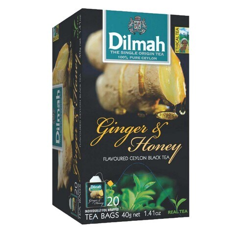 Dilmah Ginger And Honey Flavour Ceylon Black Tea (Pack of 20)