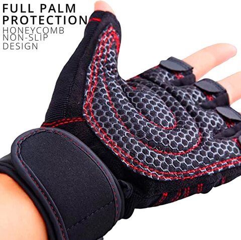Buy Sky Land Fitness Workout Gloves Men Women Half Finger Exercise Gloves  Pair With Wrist Support For Weight Lifting, Cycling, Gym, Training, Made Of  Microfiber, EM-9352, Black Online - Shop Health 
