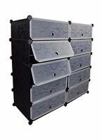 اشتري Generic 10 Cube Modular Shoe Cabinet Black/White 95X37X93Cm في الامارات