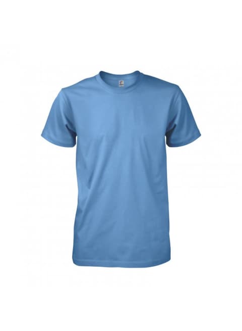Boxy Premium Cotton Round Neck T-shirt - Sky Blue