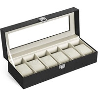 Watch Box Organizer Watch Display Case Storage Box 6 Slot Holder Stand for Watches Jewelry Cases Boxes