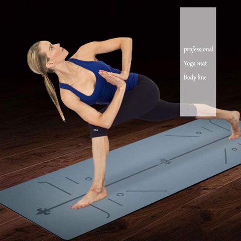Lushh Eco-Friendly Non Slip Yoga Mat with The ORIGINAL Unique Alignment Marker System Biodegradable Mat Made with Natural Rubber &amp; A Warrior-Like Grip, Gray