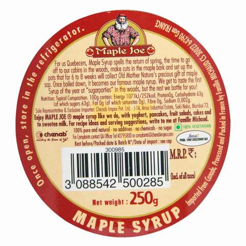 Maple Joe Canadian Pure Maple Syrup 250ml