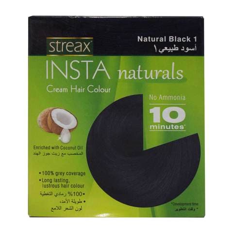 Buy Streax Insta Cream Hair Colour Natural Black 15ml Online - Shop Beauty  & Personal Care on Carrefour UAE