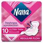 Buy Nana Fresh Protect Normal Sanitary Pads With Ultra Normal Wings White 10 count in Kuwait