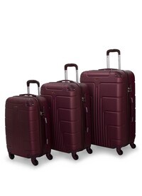 Senator Travel Bags Suitcase A1012 3 Pcs Hard Casing Trolley Luggage Set Burgundy