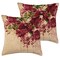 Kuber Industries Rose 2 Piece Jute Cushion Cover - 16&quot;x16&quot;, Pink