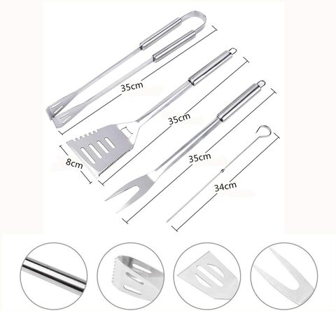 Bbq grill utensil outlet set