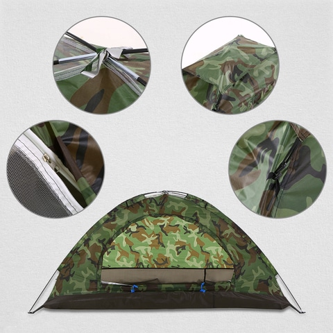 Tomshoo-Camping Tent for 1 Person Single Layer Outdoor Portable Camouflage Travel Beach Tent
