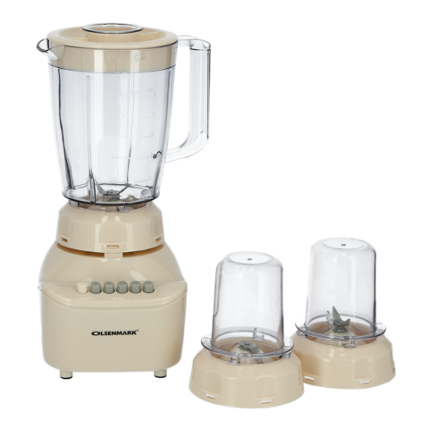 Olsenmark OMSB2402N 350W 3 in 1 Multifunctional Blender - Stainless Steel Blades, 4Speed Control with Pulse - 1.5L Jar, Over Heat Protection - Ice Crusher, Chopper, Coffee Grinder &amp; Smoothie Maker