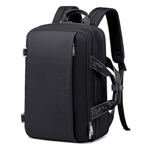Arctic Hunter Travel Backpack Convertible Top loader 17 Inch Expandable Messenger Bag Water Repellant TSA Friendly Multi Pocket Laptop Bag for Unisex B00540 Black