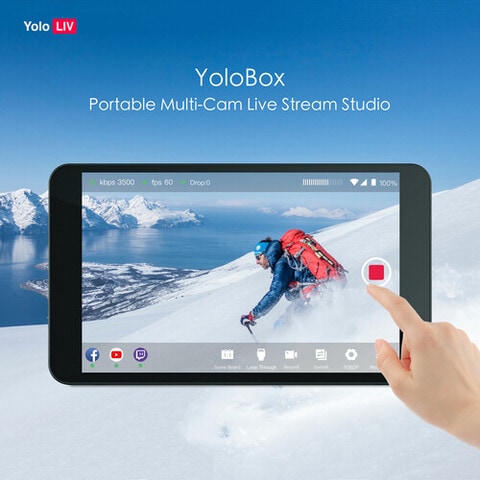 YoloLiv YoloBox Portable All-In-One Multi-Camera Live Streaming Encoder, Switcher, Monitor, And Recorder