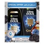 اشتري Garnier Ultra Doux Purifying And Shine Shampoo With Conditioner White 400ml Pack of 2 في الامارات