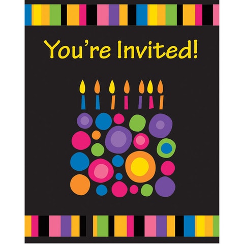 Birthday Cake Dots Invitation W/ Attachment