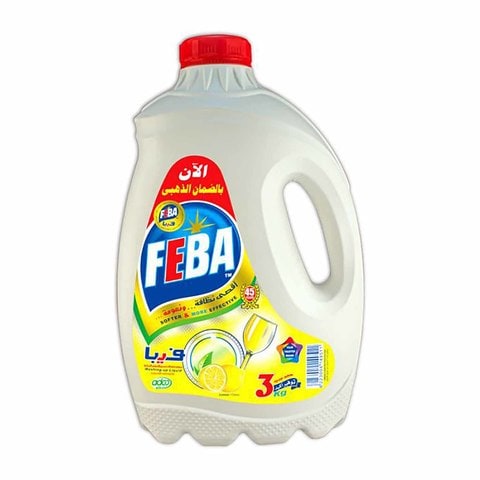 Feba Dishwashing Liquid - Lemon Scent - 3 Liters