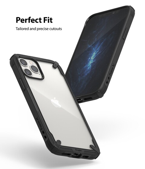 Ringke Cover for iPhone 12 / iPhone 12 Pro Case (6.1 Inch) Hard Fusion-X Ergonomic Transparent Shock Absorption TPU Bumper [ Designed Case for iPhone 12 / iPhone 12 Pro ] - Black