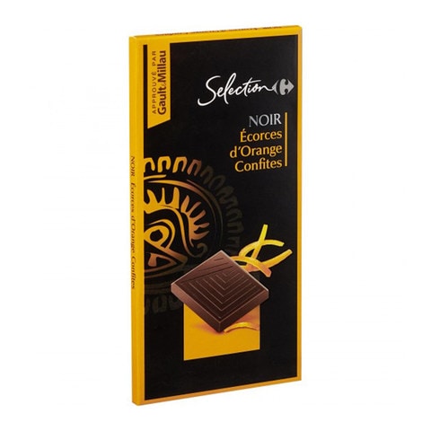 Tablette de chocolat noir écorces d'orange confites CARREFOUR SELECTION