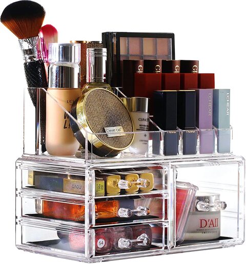 Acrylic Clear Makeup Organizer And Storage Stackable Skin Care Cosmetic  Display Case With 4 Drawers Make Up Stands For Jewelry Hair Accessories  Beauty
