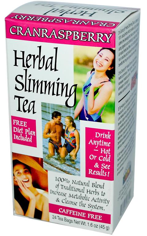 21st Century Herbal Slimming Tea Cranraspberry 24 Tea Bags