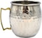 Generic Stainless Steel Hammered Style Mule Mug With Brass Handle