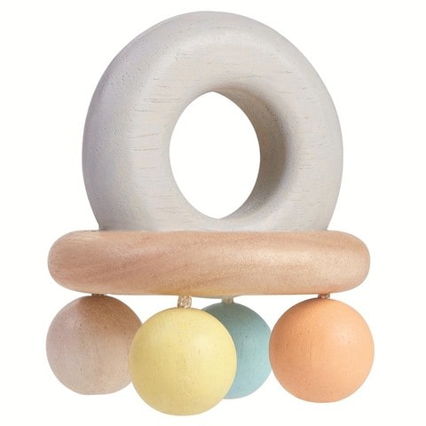 Plantoys Wooden Bell Rattle New Colour