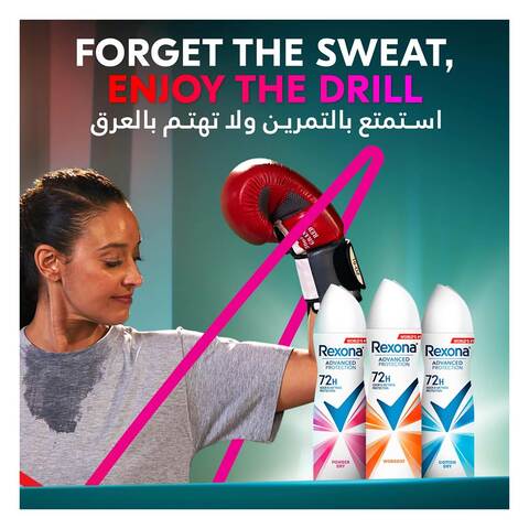 REXONA Women Antiperspirant Deodorant Spray, 72 Hour Sweat &amp; Odor Protection*, HI-Impact Workout, With Motionsense Technology, 150ml