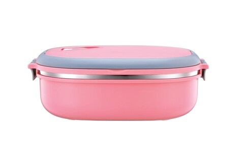 Royalford Stainless Steel Lunch Box Square Pink