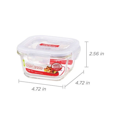 Lock &amp; Lock Oven Glass Square Container Clear 300ml