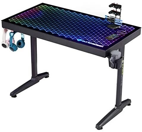 Buy Eureka Ergonomic Tempered Glass RGB Gaming Desk Online Shop