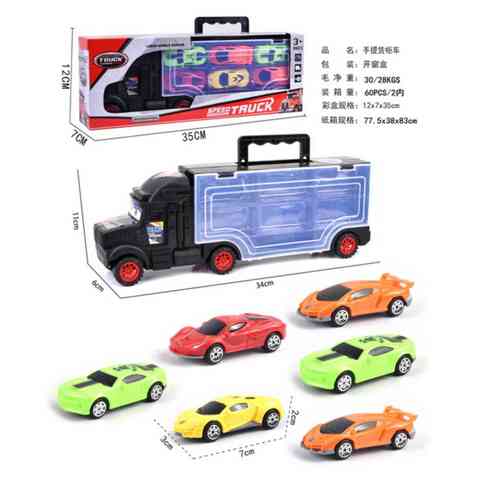 Truck With Mini Car Set Multicolour Pack of 7