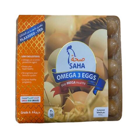 Saha Omega3 Medium White/Brown Eggs 30 PCS