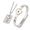 JANNAH Women Bracelet Necklace Forever Love Heart Pendant | Shield Key Pendant and Lock Bracelet for Couples Bangle for Women Necklace Bracelet Set