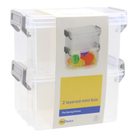 My Choice 2 Layered Mini Storage Box 12.2x8.2x12.6cm Clear/Grey
