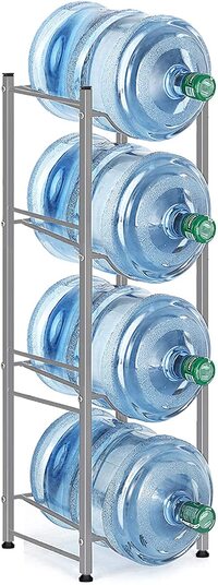 Generic Leostar 4 Tier Water Bottle Holder Cooler Jug Rack, 5 Gallon Water Bottle Storage Rack Detachable Heavy Duty Chrome Water Bottle Cabby Rack Caddy Carrier With Holder A, Wbs-4312-G