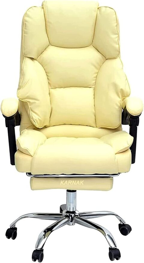 Yellow leather deals desk chair