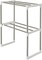 Aiwanto 2 Tier Microwave Oven Storage Rack Dish Rack Multifunctional Microwave Ovens Countertop, Stainless Steel Fine Mesh Silver Kitchen Storage Organiser Shelfs