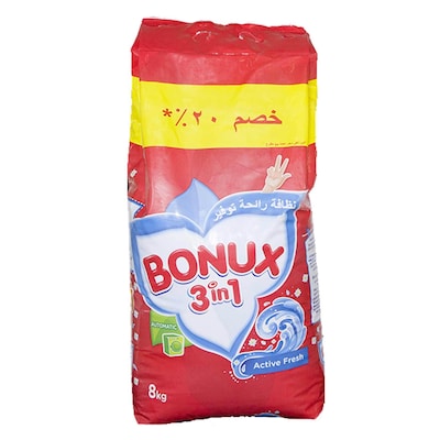 Buy Bonux 3 In 1 Active Fresh Detergent Powder 1.5KG 20Percent Off Online -  Shop Cleaning & Household on Carrefour Lebanon