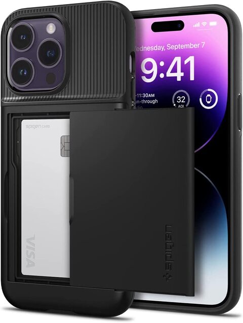 Spigen Slim Armor CS designed for iPhone 14 Pro Max case cover (2022) - Black