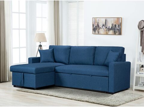 L shaped blue deals couch