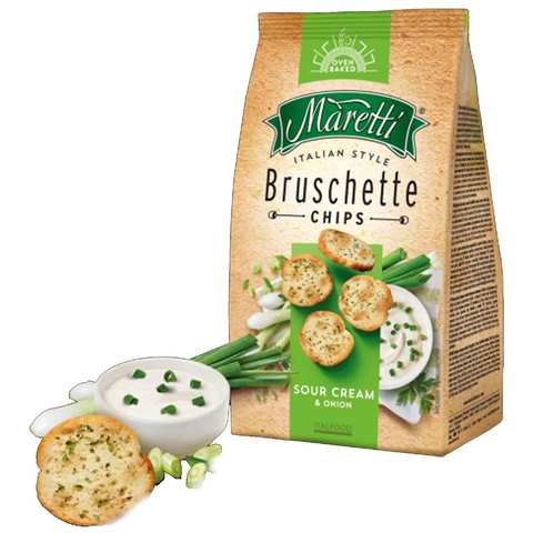 Maretti Bruschette Sour Cream And Onion Flavor 70 Gram