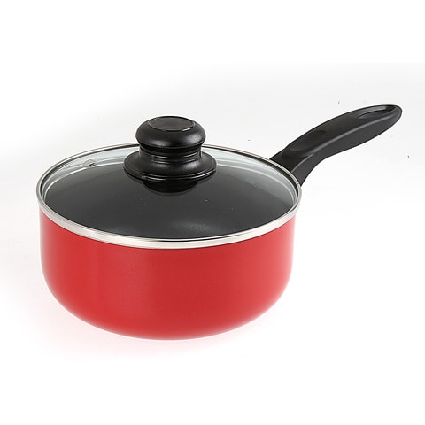 MyChoice Non-Stick Saucepan With Lid Red 18cm
