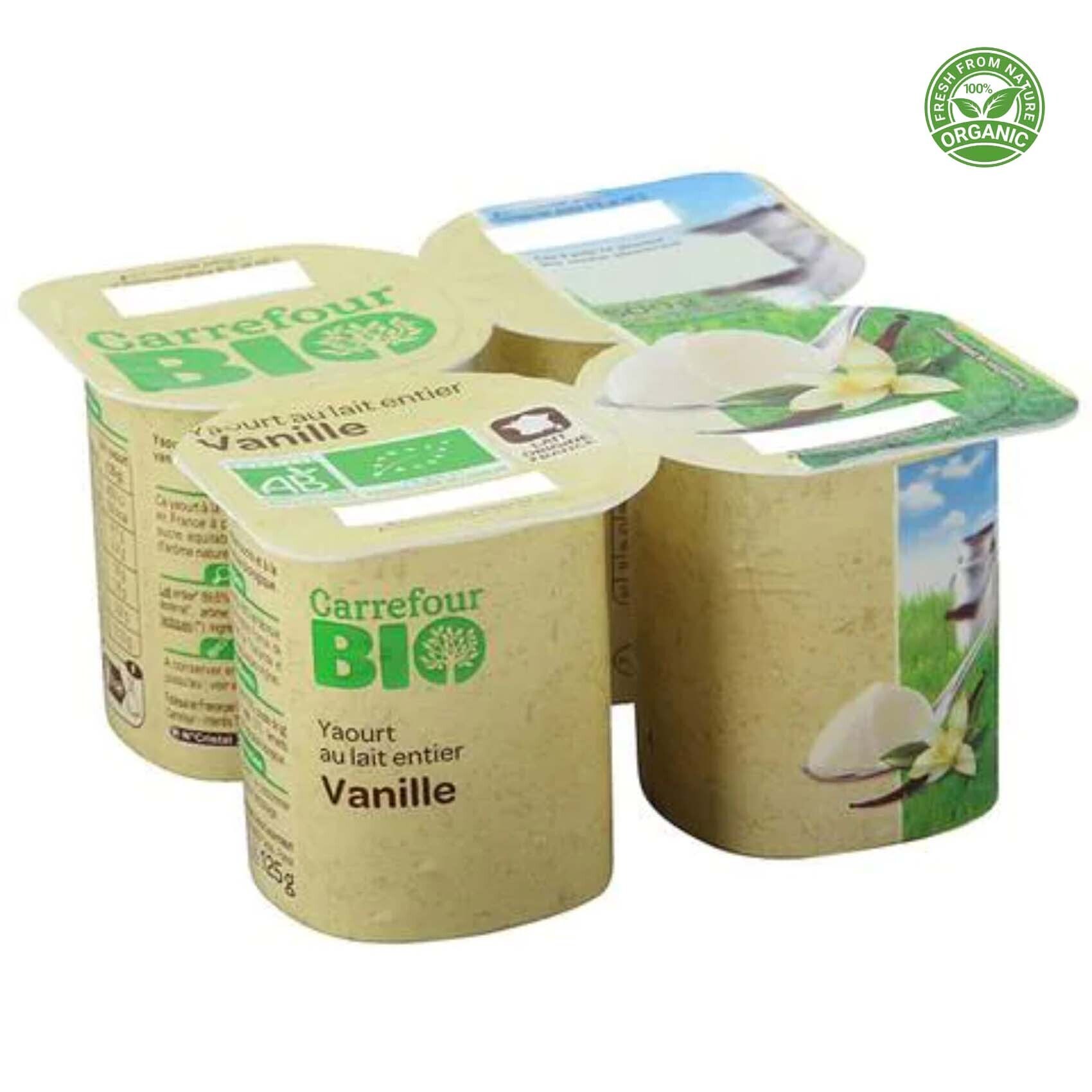 Buy Carrefour Bio Organic Yogurt 125g X Pack Of 4 Online Shop Bio Organic Food On Carrefour Uae