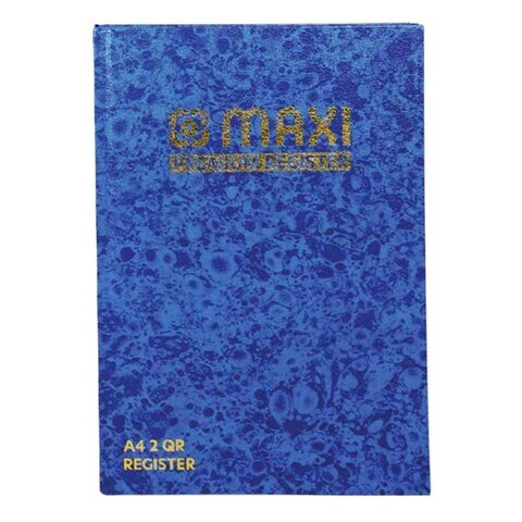 Maxi A4 Register Book Blue 2 Quire