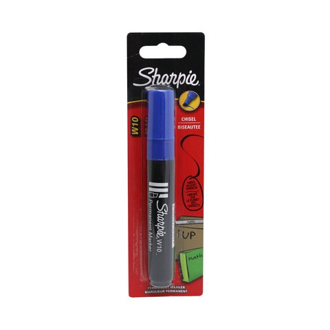 Sharpie Permanent Marker W10 Chisel 1 Piece Blue